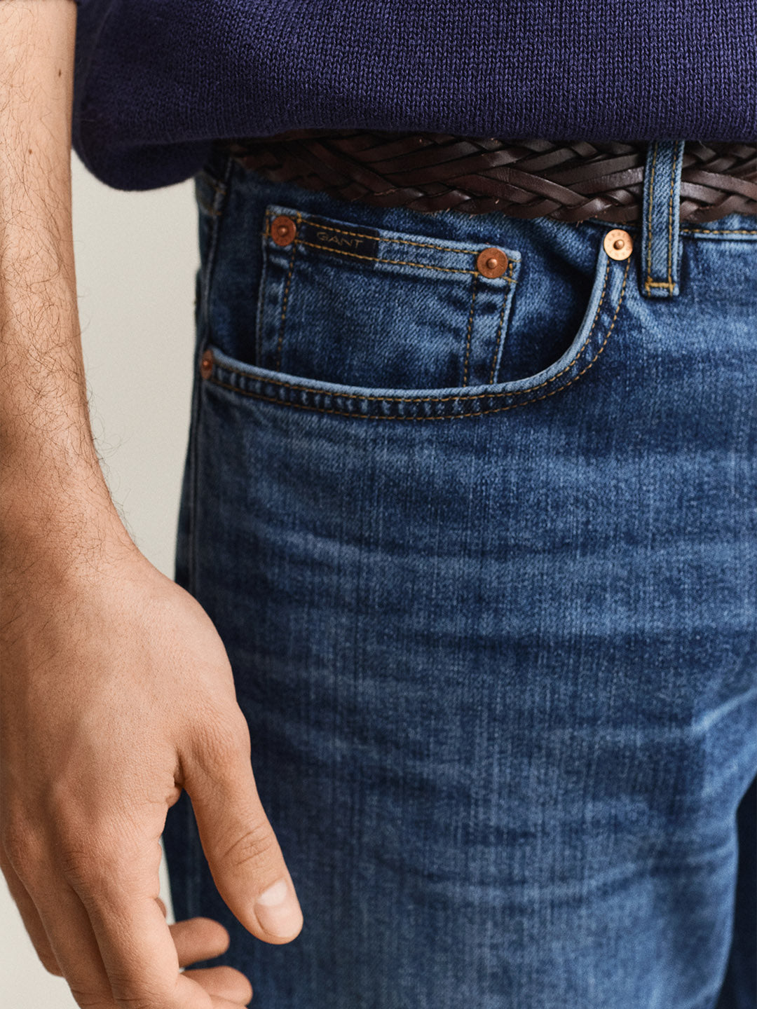 Gant Men Navy Blue Slim Fit Jeans