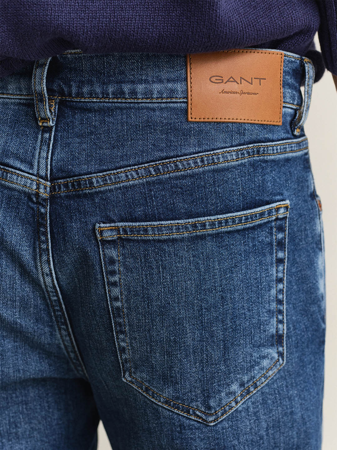 Gant Men Navy Blue Slim Fit Jeans