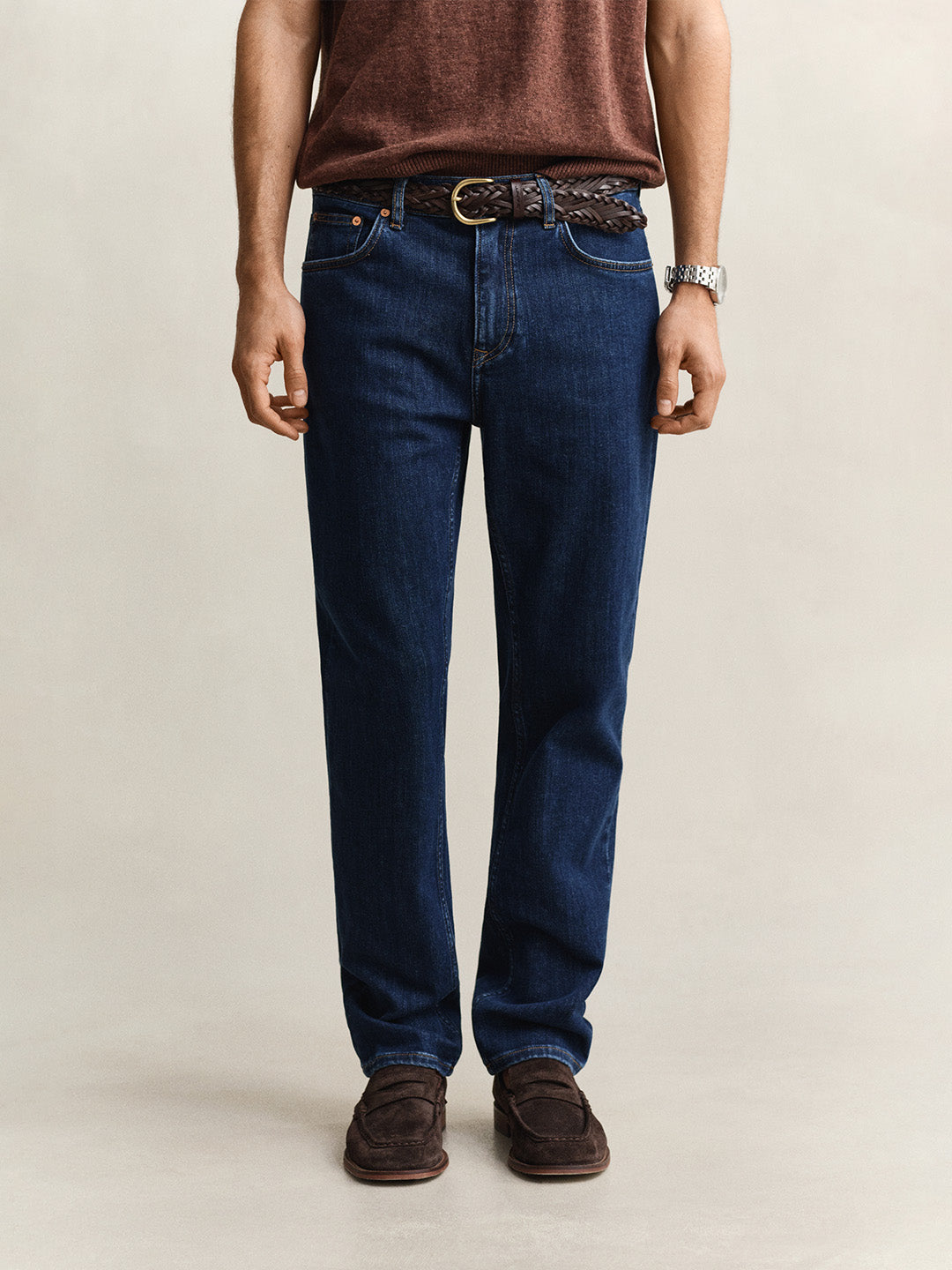 Gant Men Navy Blue Regular Fit Jeans