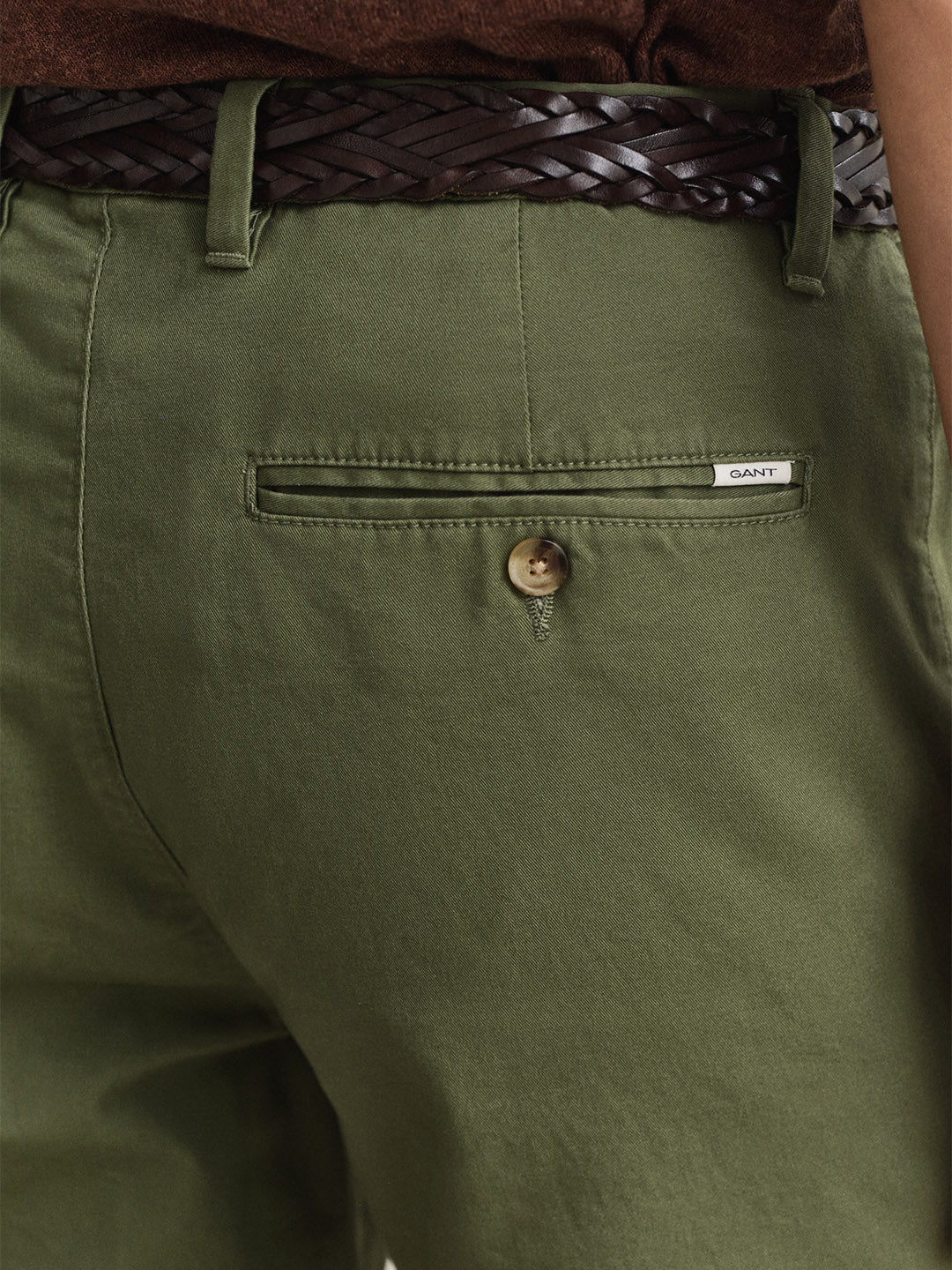 Gant Men Green Slim Fit Classic Chinoss Trouser