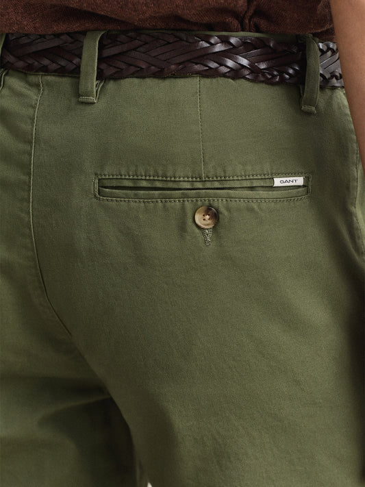 Gant Men Green Slim Fit Classic Chinoss Trouser