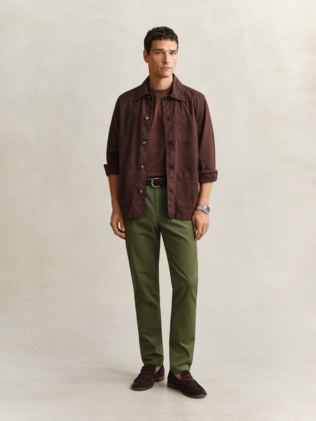 Gant Men Green Slim Fit Classic Chinoss Trouser