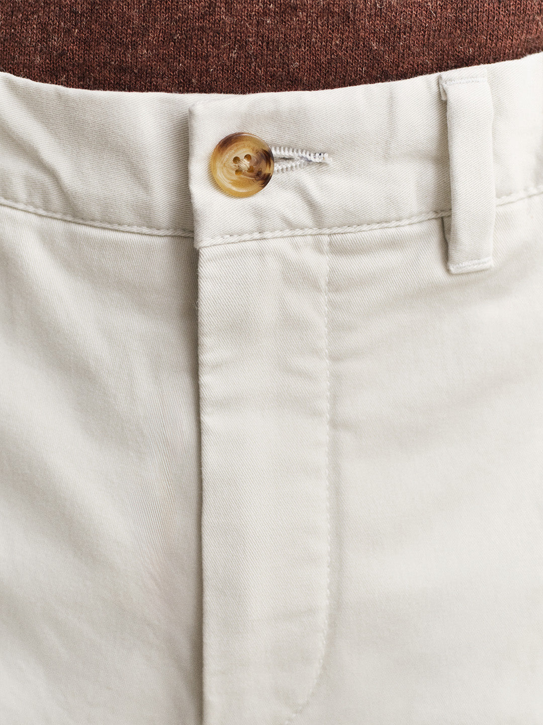 Gant Men Off White Regular Fit Classic Chinoss Trouser