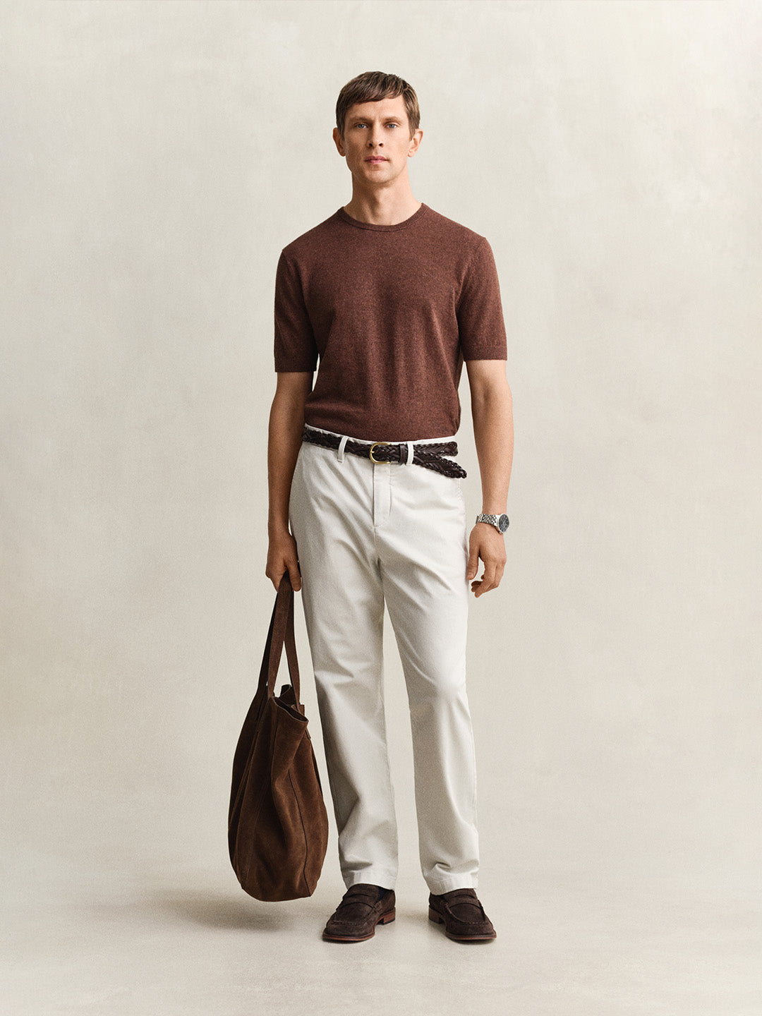 Gant Men Off White Regular Fit Classic Chinoss Trouser