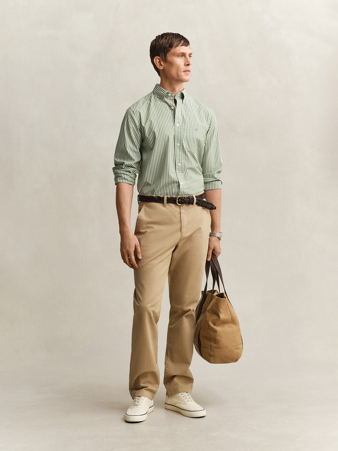 Gant Men Khaki Regular Fit Classic Chinoss Trouser