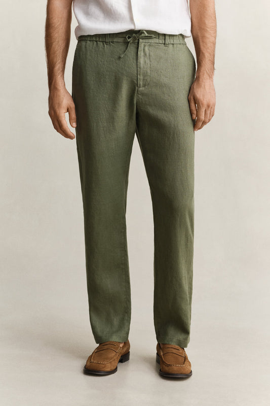 Gant Men Green Pure Linen Trouser