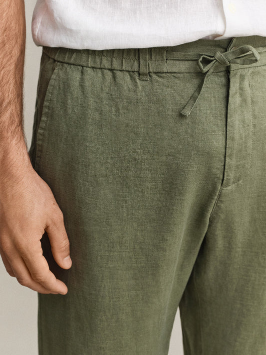 Gant Men Green Pure Linen Trouser