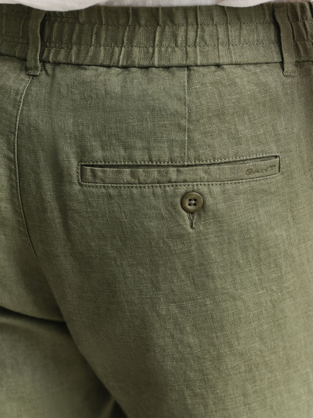 Gant Men Green Pure Linen Trouser