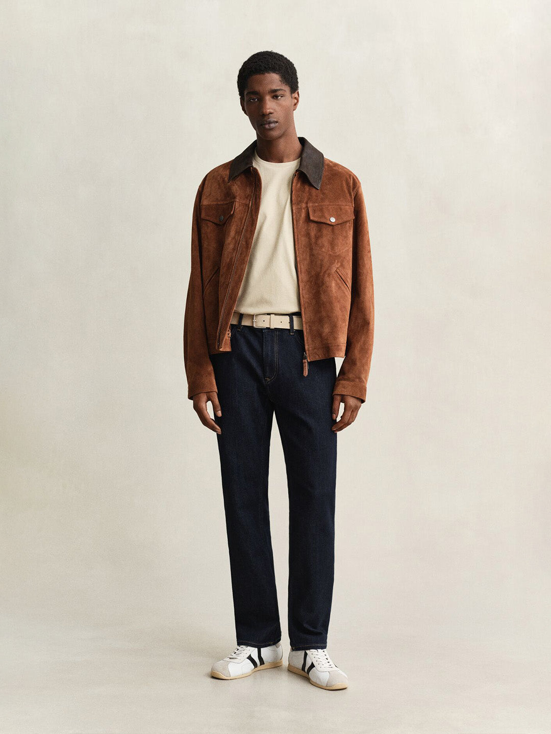 GANT Men Beige Regular Fit Shield T-Shirt