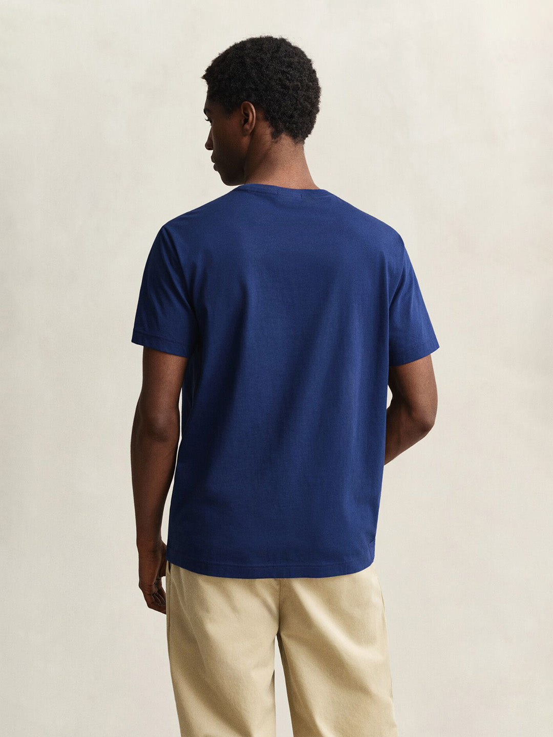 GANT Men Navy Blue Regular Fit Shield T-Shirt