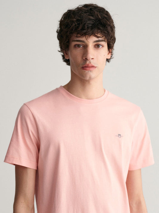 GANT Men Peach Shield Cotton T-Shirt