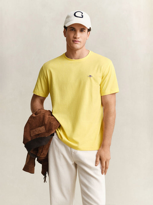 GANT Men Yellow Regular Fit Shield T-Shirt