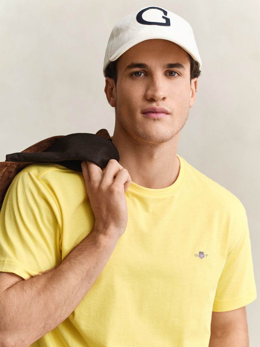 GANT Men Yellow Regular Fit Shield T-Shirt