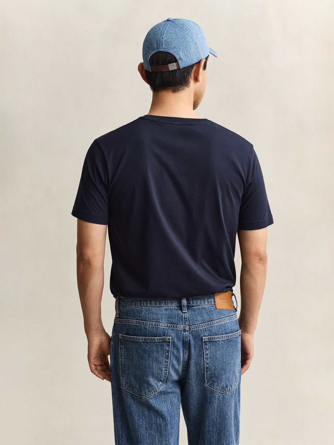 GANT Men Navy Blue Printed Regular Fit Archieve Shield T-Shirt