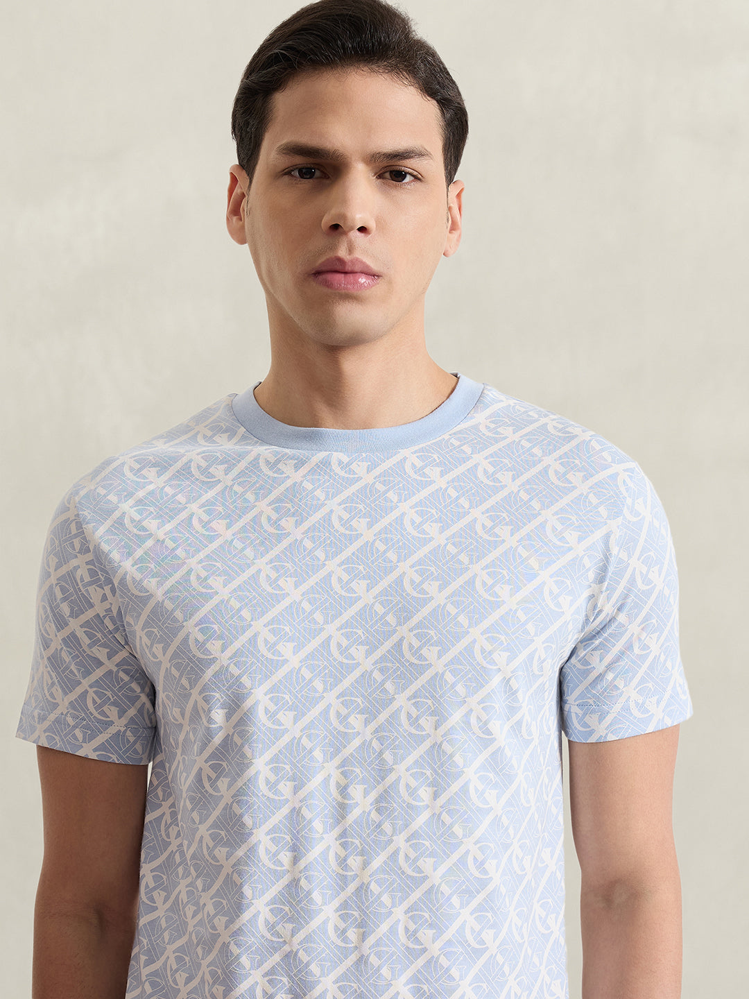 GANT Men Blue Printed T-Shirt