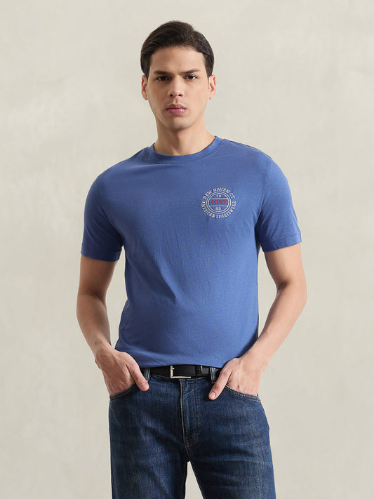 GANT Men Blue Solid T-Shirt