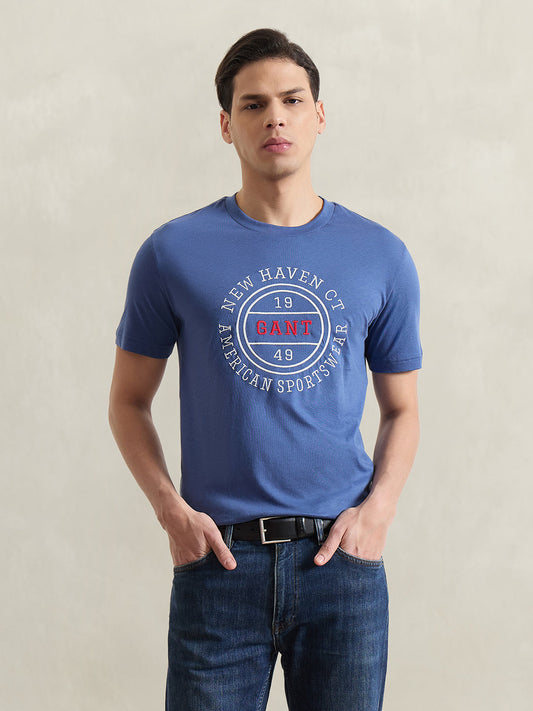 GANT Men Blue Printed T-Shirt