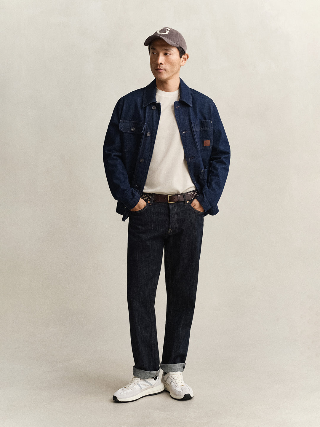 GANT Men Beige Tone Pique Pure Cotton T-Shirt