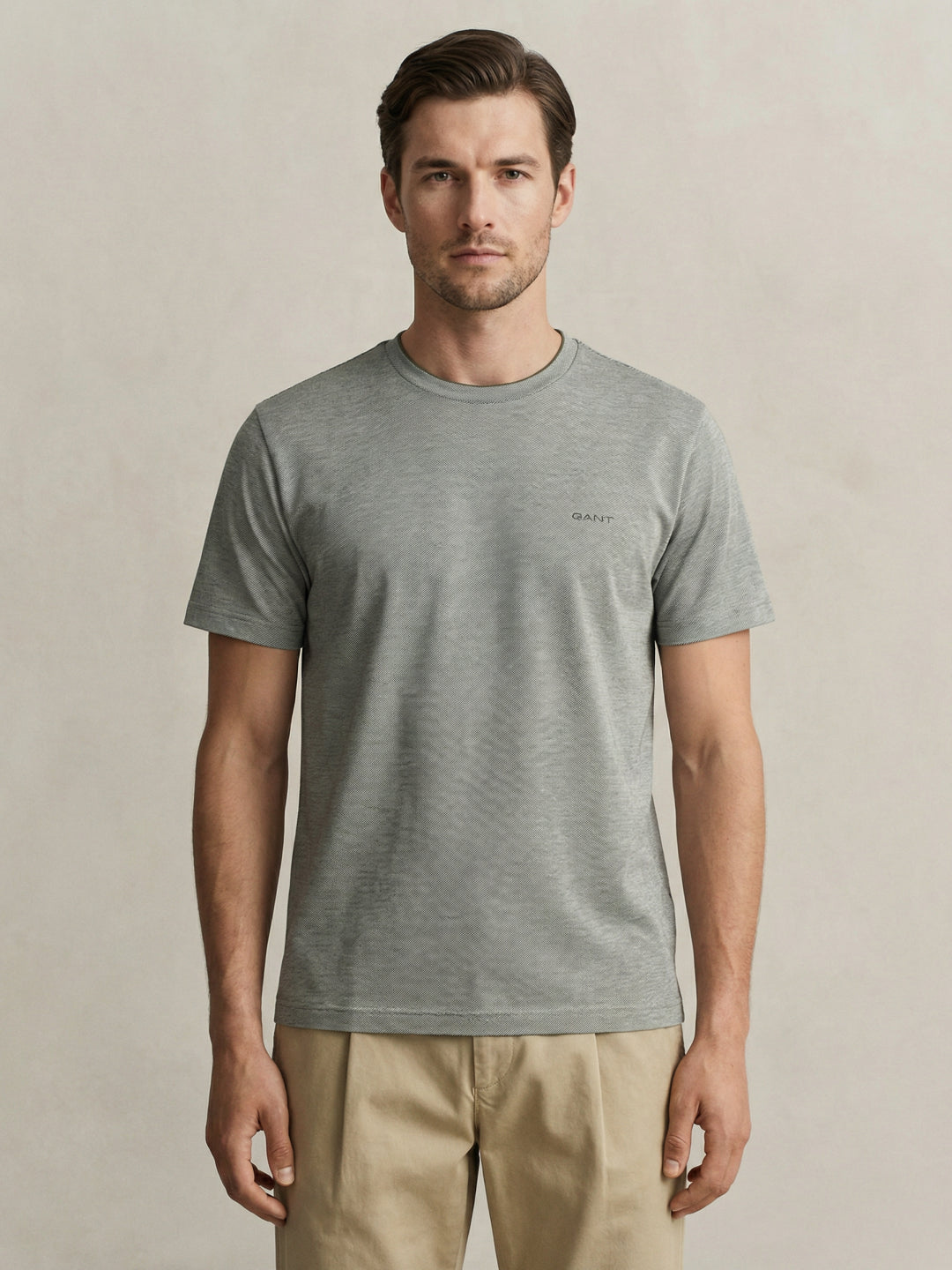Gant Men Pure Cotton Green 2-Tone T-Shirt