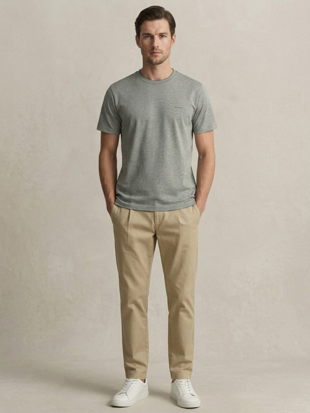 Gant Men Pure Cotton Green 2-Tone T-Shirt