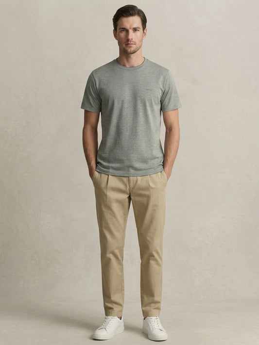 Gant Men Pure Cotton Green 2-Tone T-Shirt