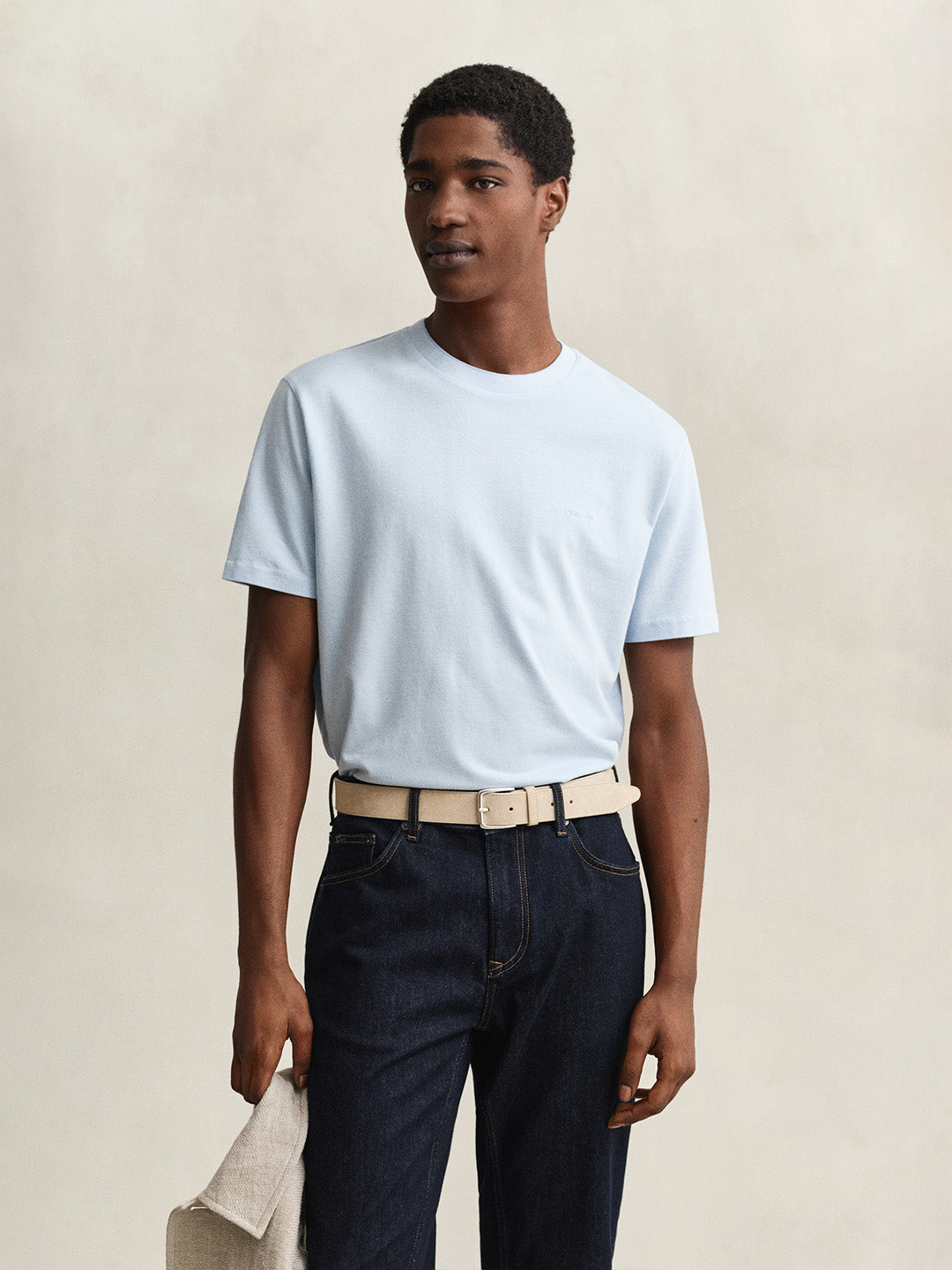 Gant Men Blue Tone Pique Pure Cotton T-Shirt