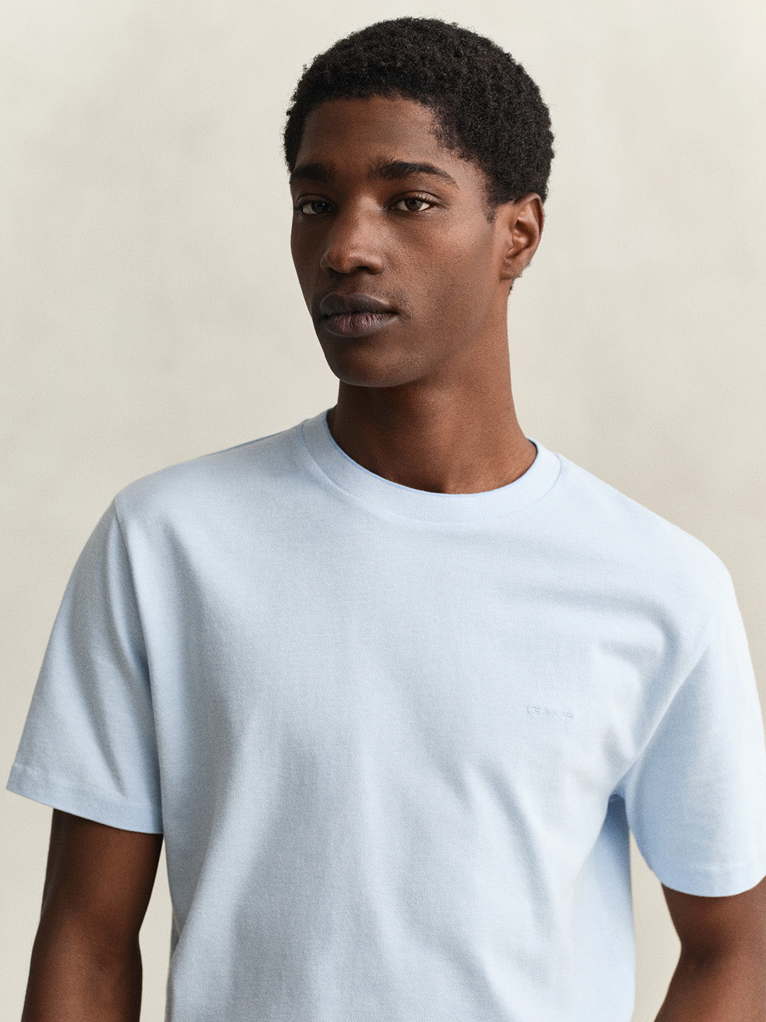 Gant Men Blue Tone Pique Pure Cotton T-Shirt