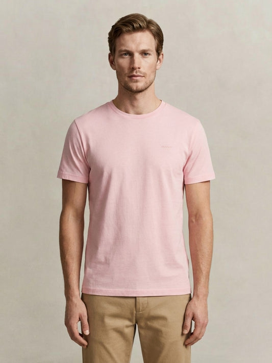 Gant Men Pure Cotton Pink T-Shirt