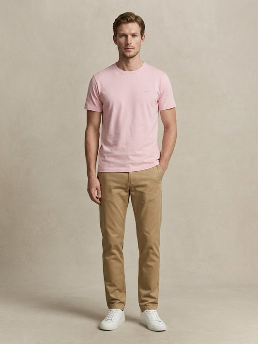 Gant Men Pure Cotton Pink T-Shirt