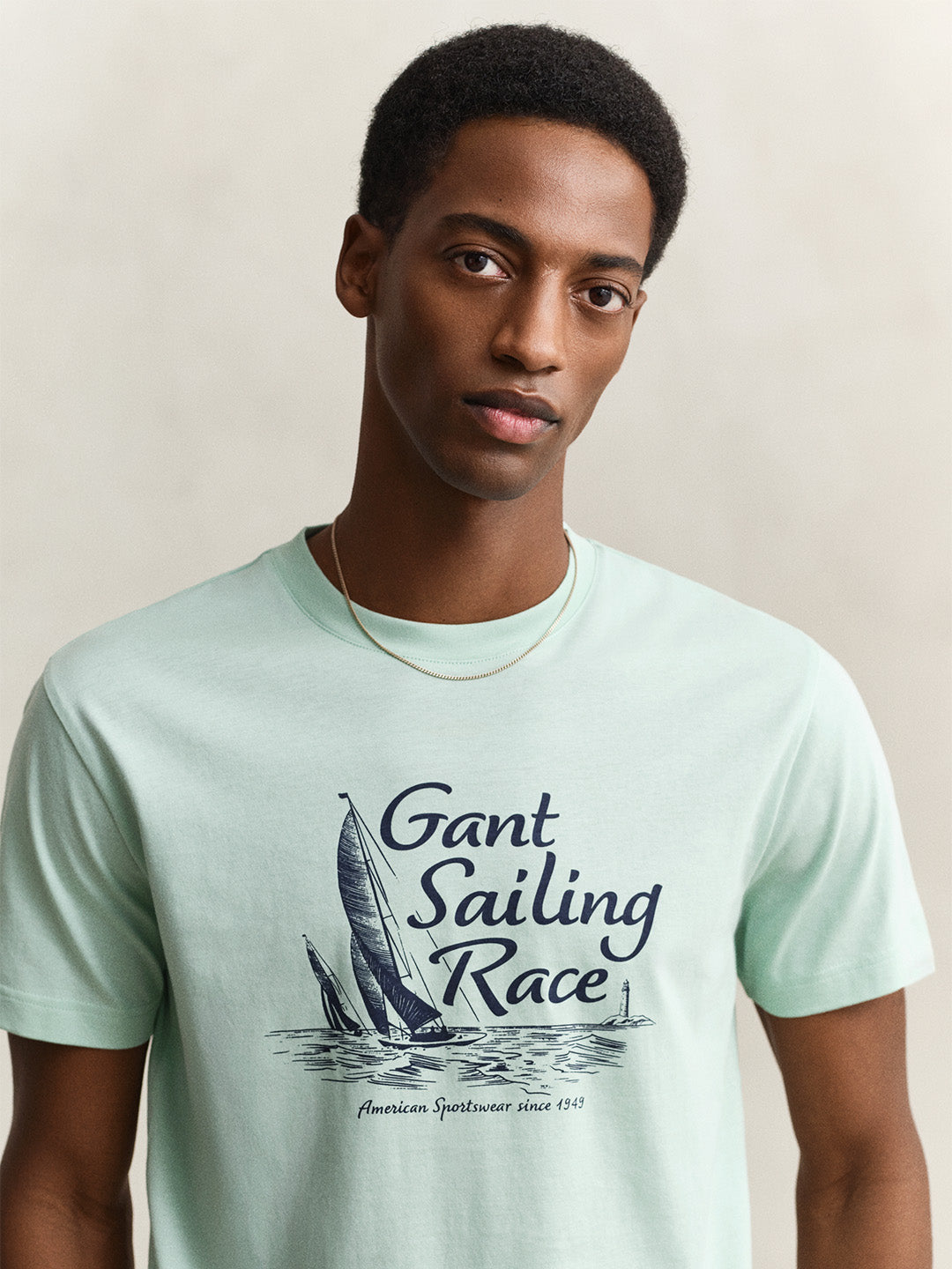GANT Men Green Printed Regular Fit T-Shirt