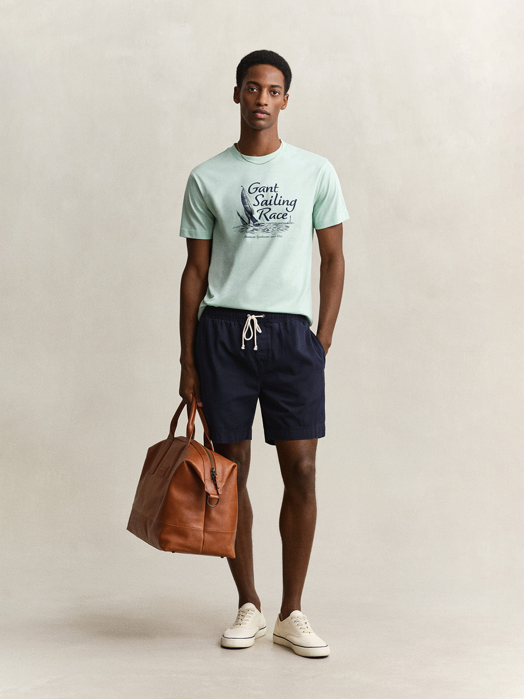 GANT Men Green Printed Regular Fit T-Shirt
