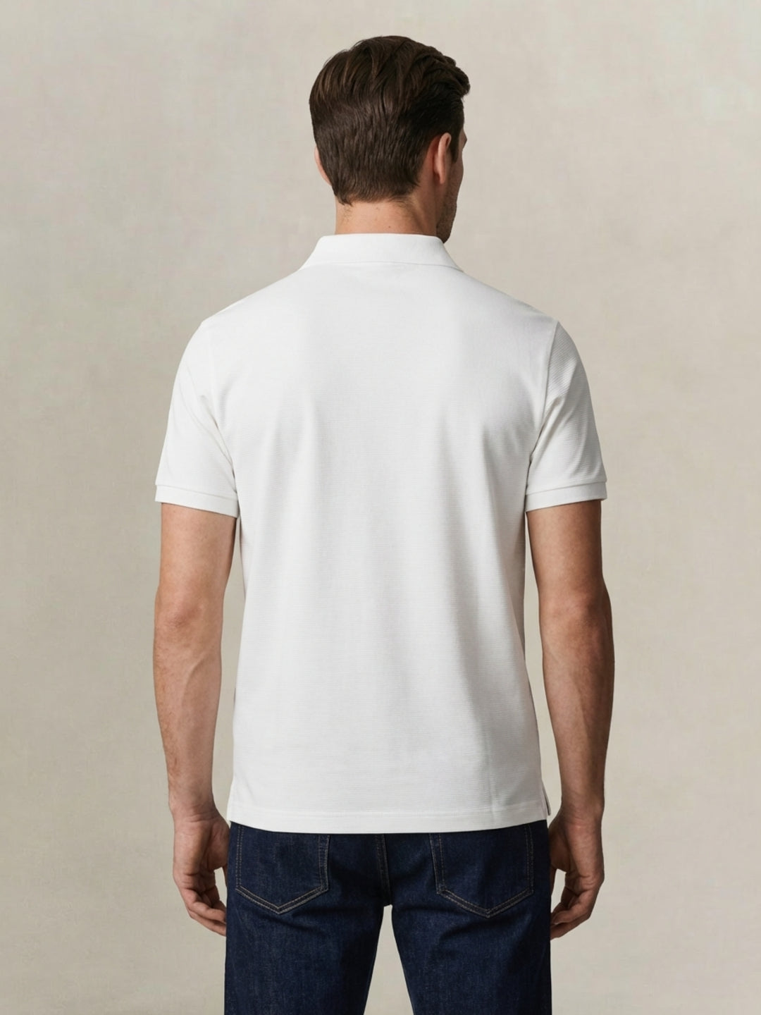 Gant Men Cotton White Solid Polo T-Shirt