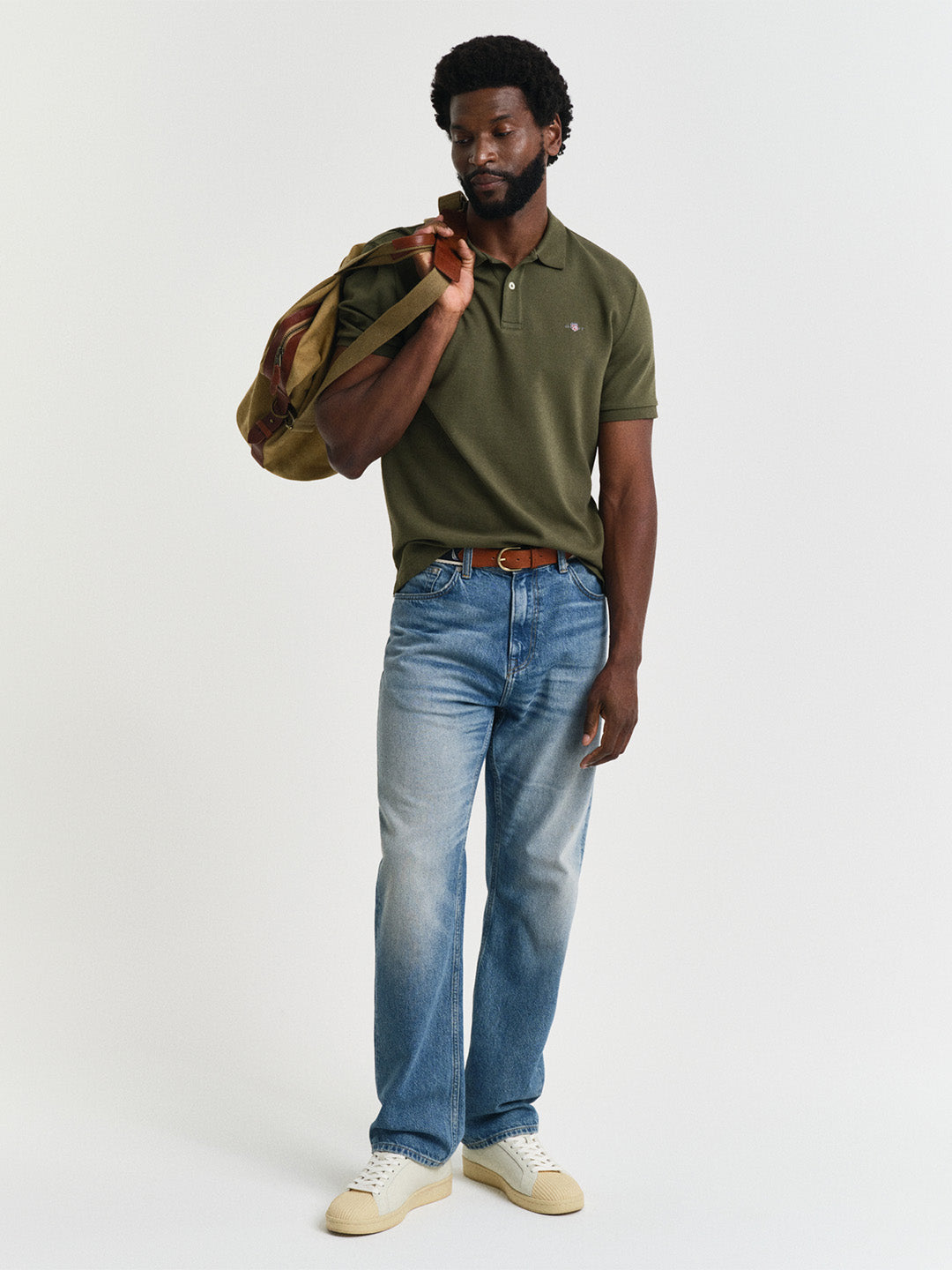 Gant Men Green Ottoman Cotton Polo T-Shirt