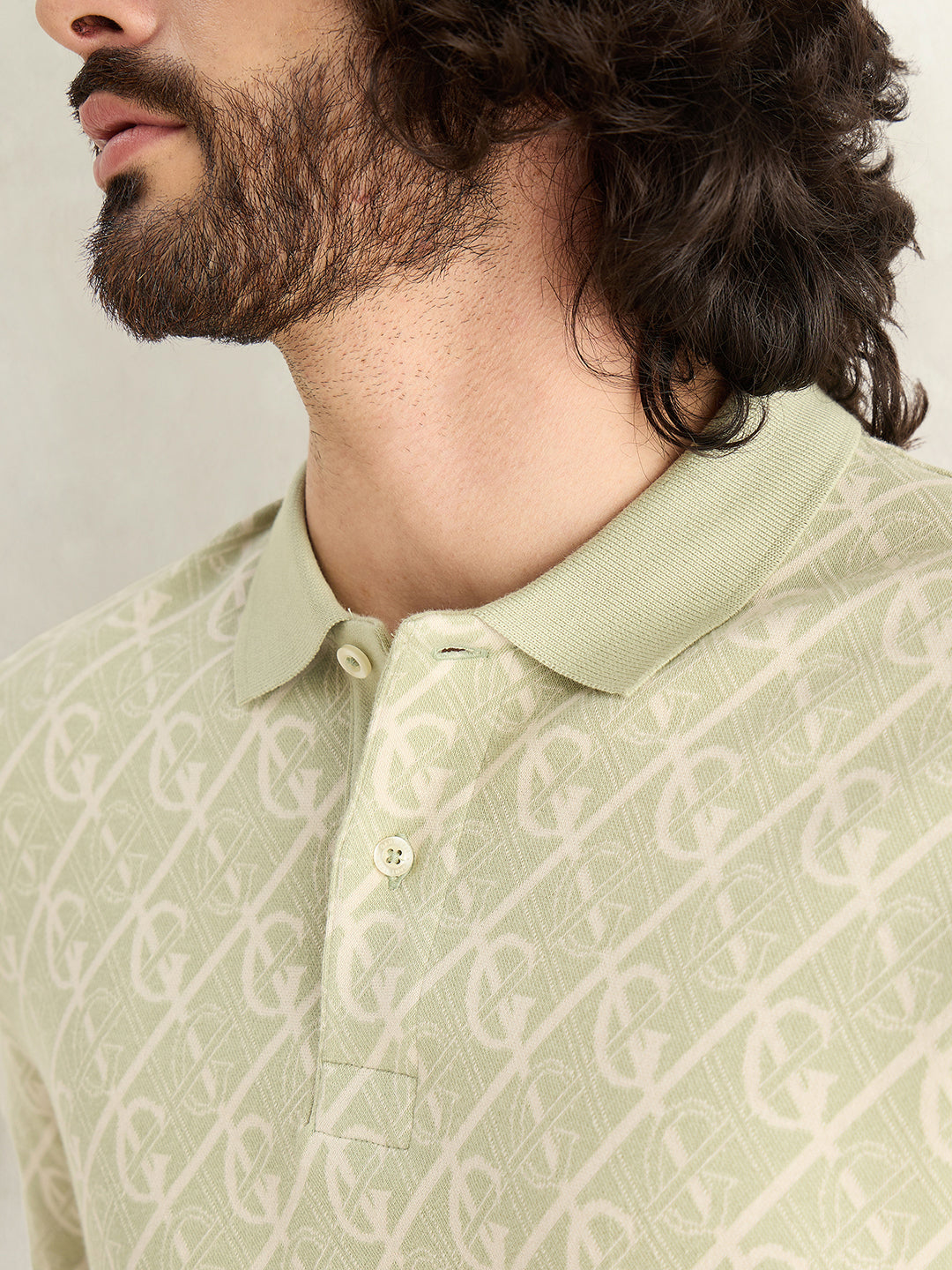 Gant Men Green Monogram Regular Fit Polo T-Shirt