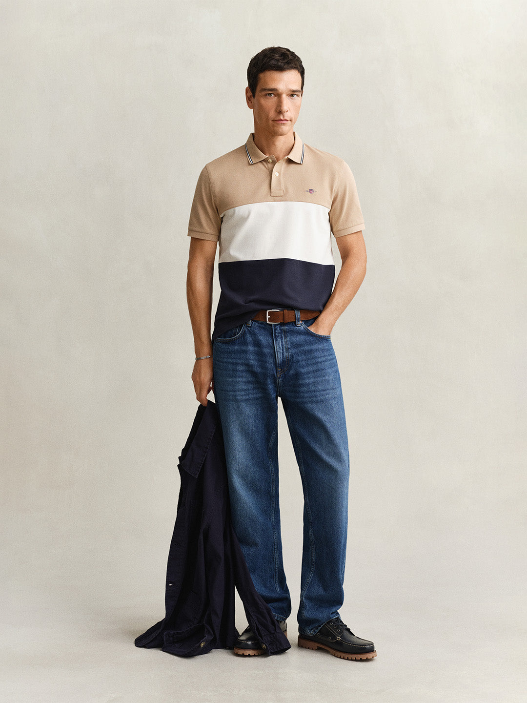 GANT Men Multicolour Colourblock Polo T-Shirt