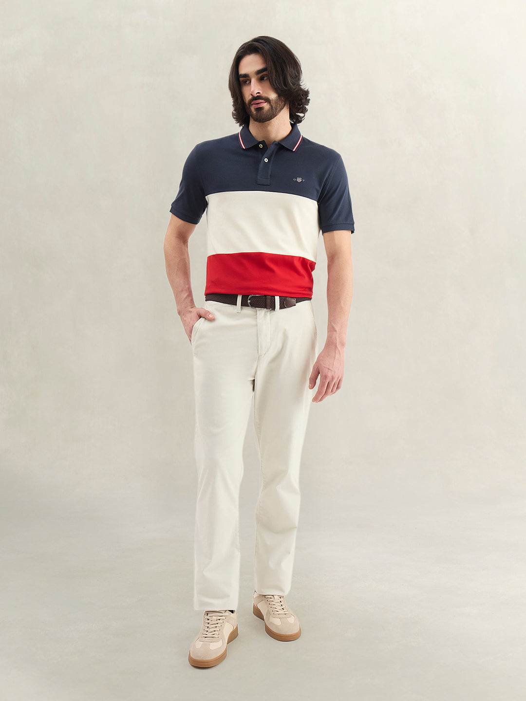 Gant Men Colourblocked Multicolor Polo T-Shirt