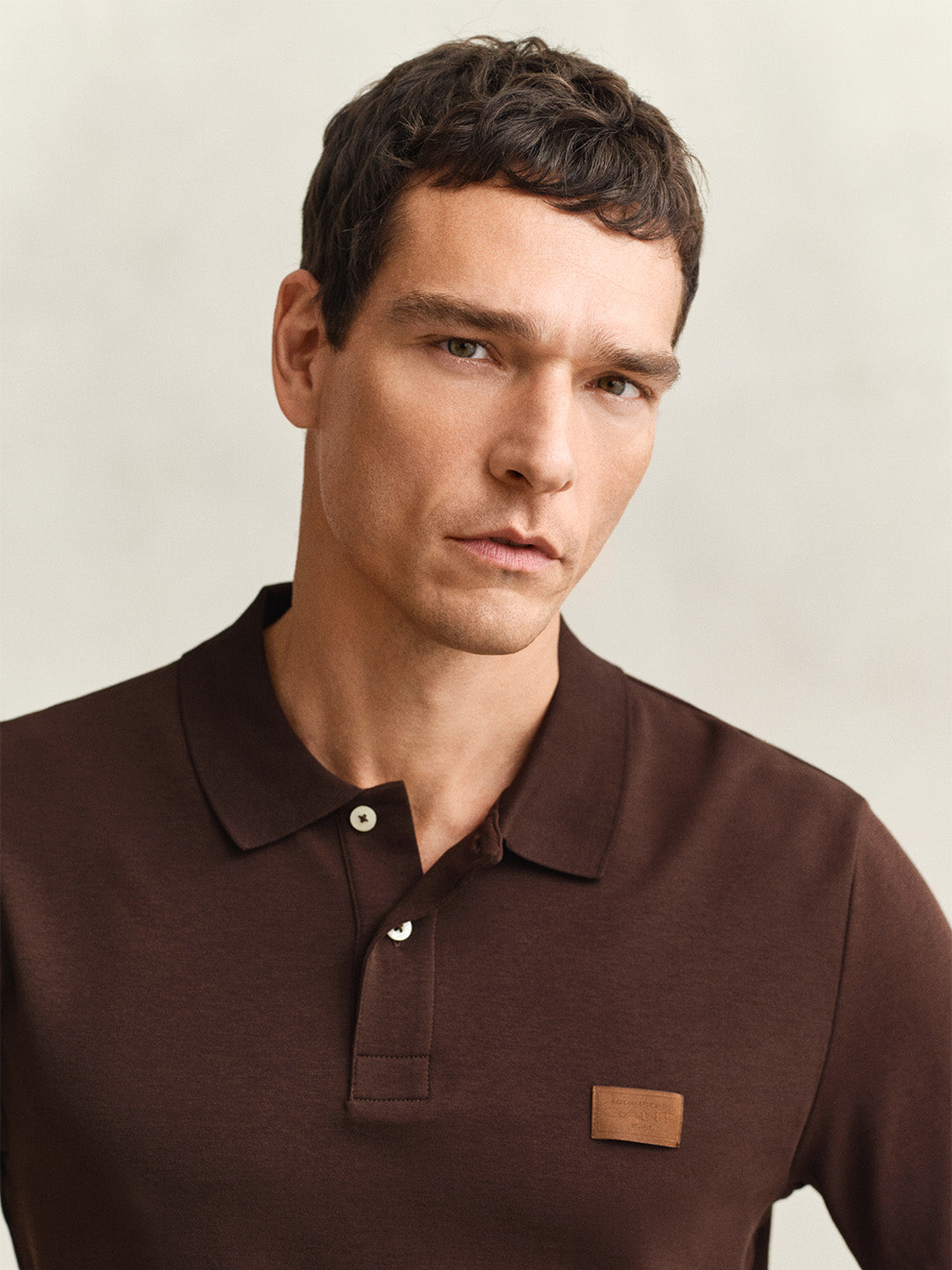 GANT Men Brown Cotton Polo T-Shirt