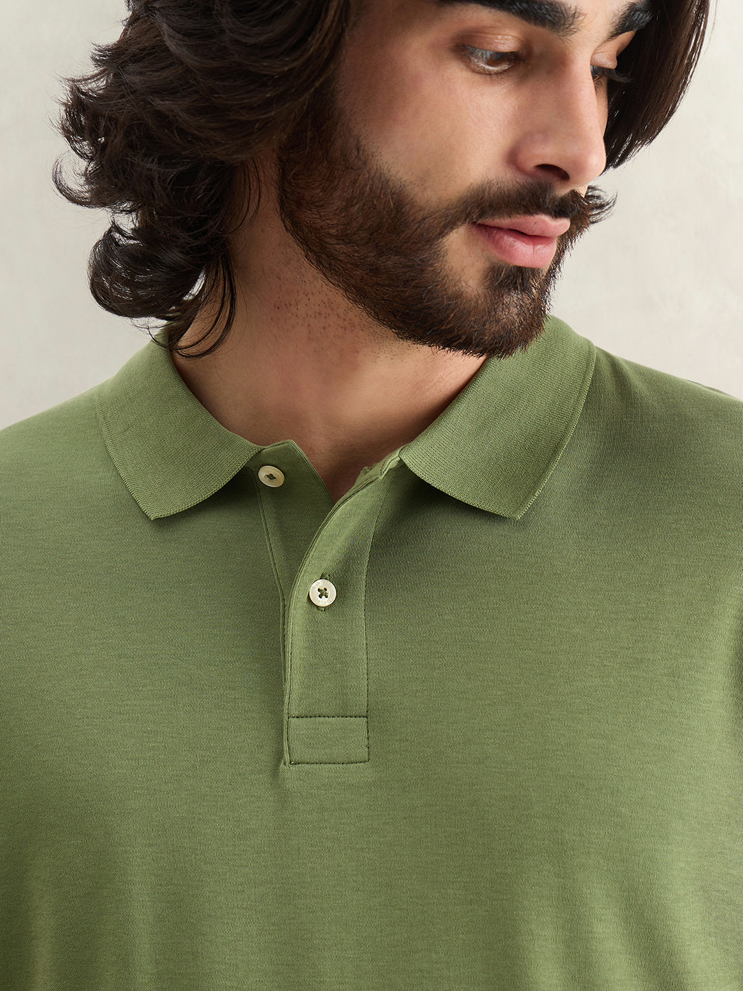 Gant Men Solid Green Polo T-Shirt