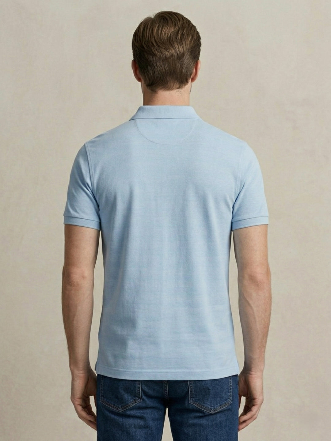 Gant Men Blue Cotton Striped Polo T-Shirt