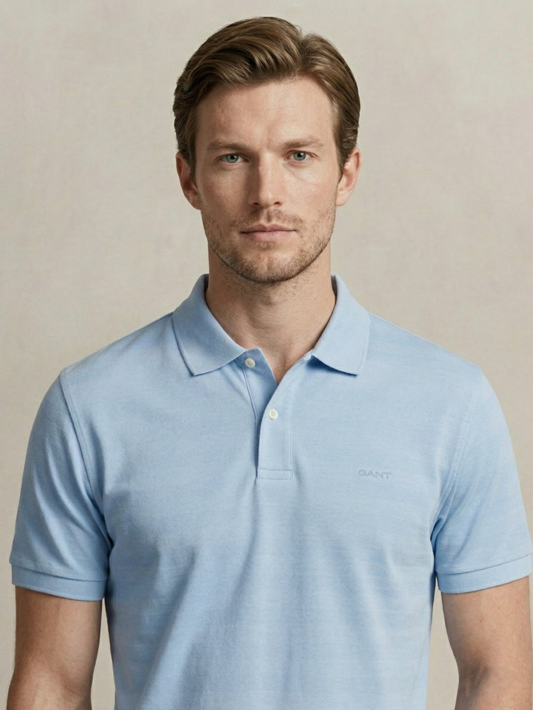 Gant Men Blue Cotton Striped Polo T-Shirt