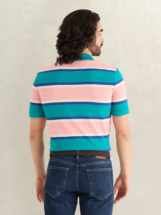 Gant Men Multicolor Striped Regular Fit Polo T-Shirt