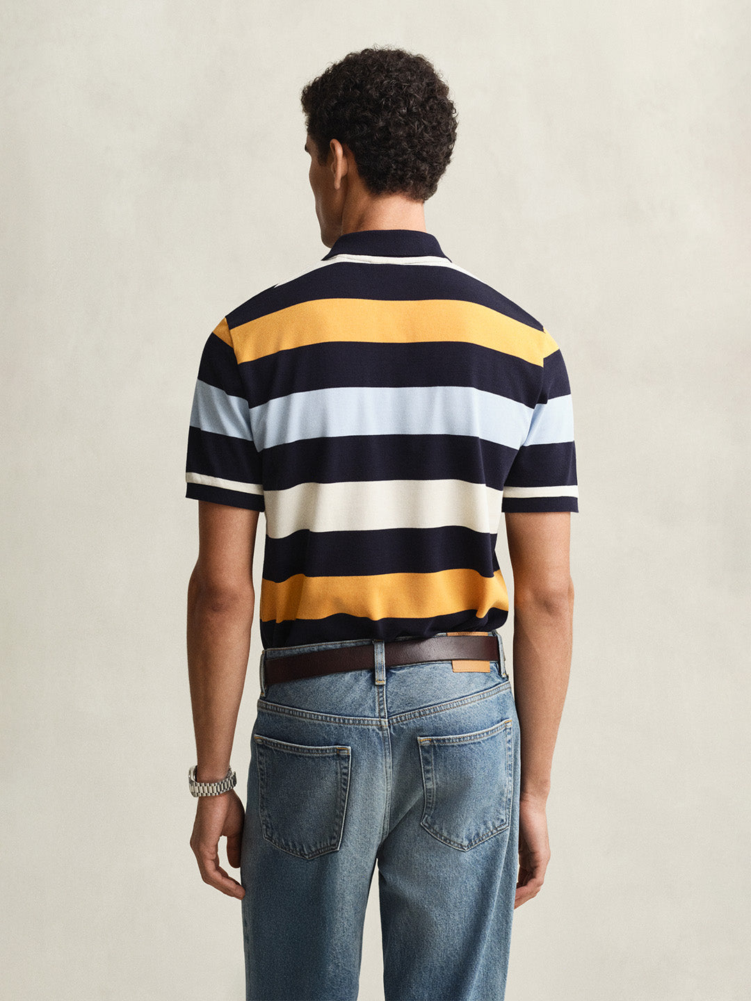 Gant Men Multicolour Striped Polo T-Shirt