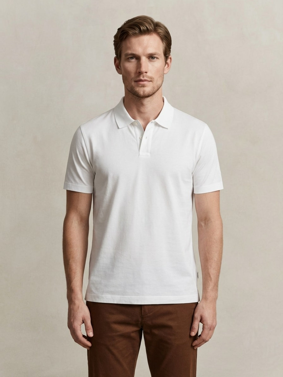 Gant Men Pure Cotton White Pima Polo T-Shirt