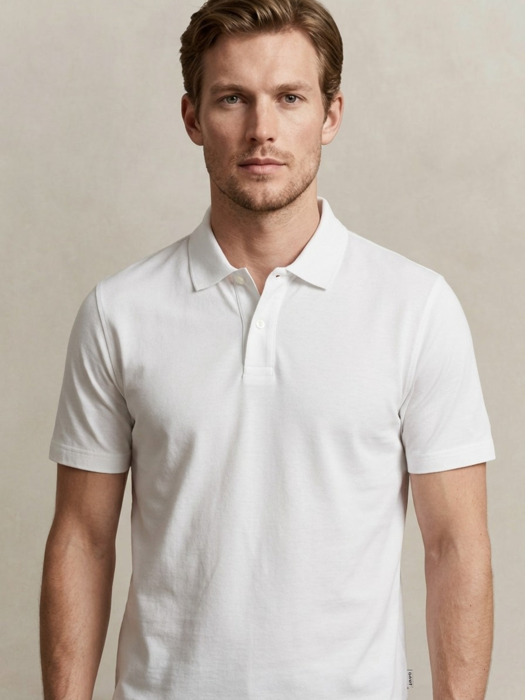 Gant Men Pure Cotton White Pima Polo T-Shirt