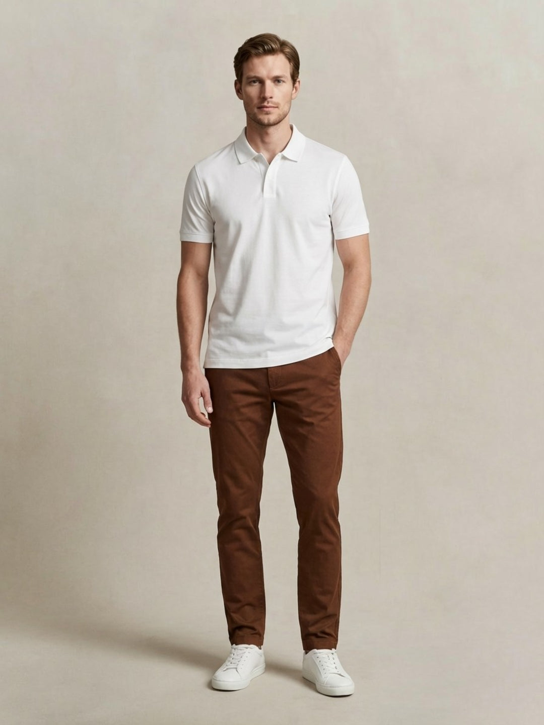 Gant Men Eggshell White Solid Regular Fit Pure Cotton Polo T-Shirt