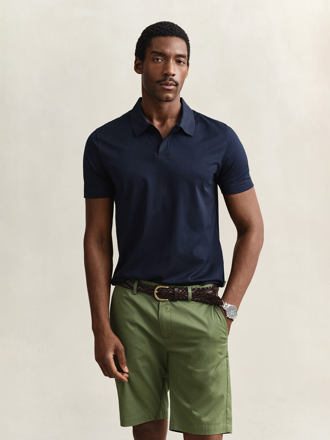 GANT Men Navy Blue Cotton Polo T-Shirt