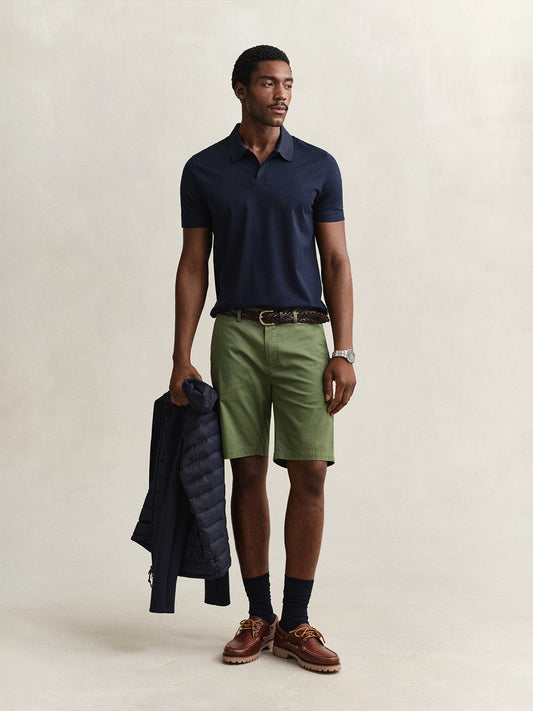 GANT Men Navy Blue Cotton Polo T-Shirt