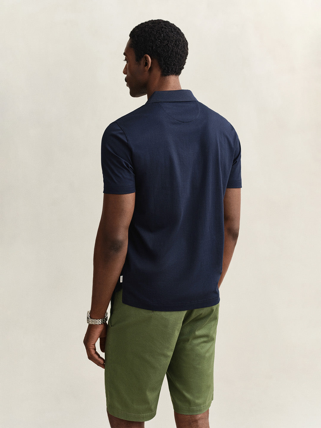 GANT Men Navy Blue Cotton Polo T-Shirt