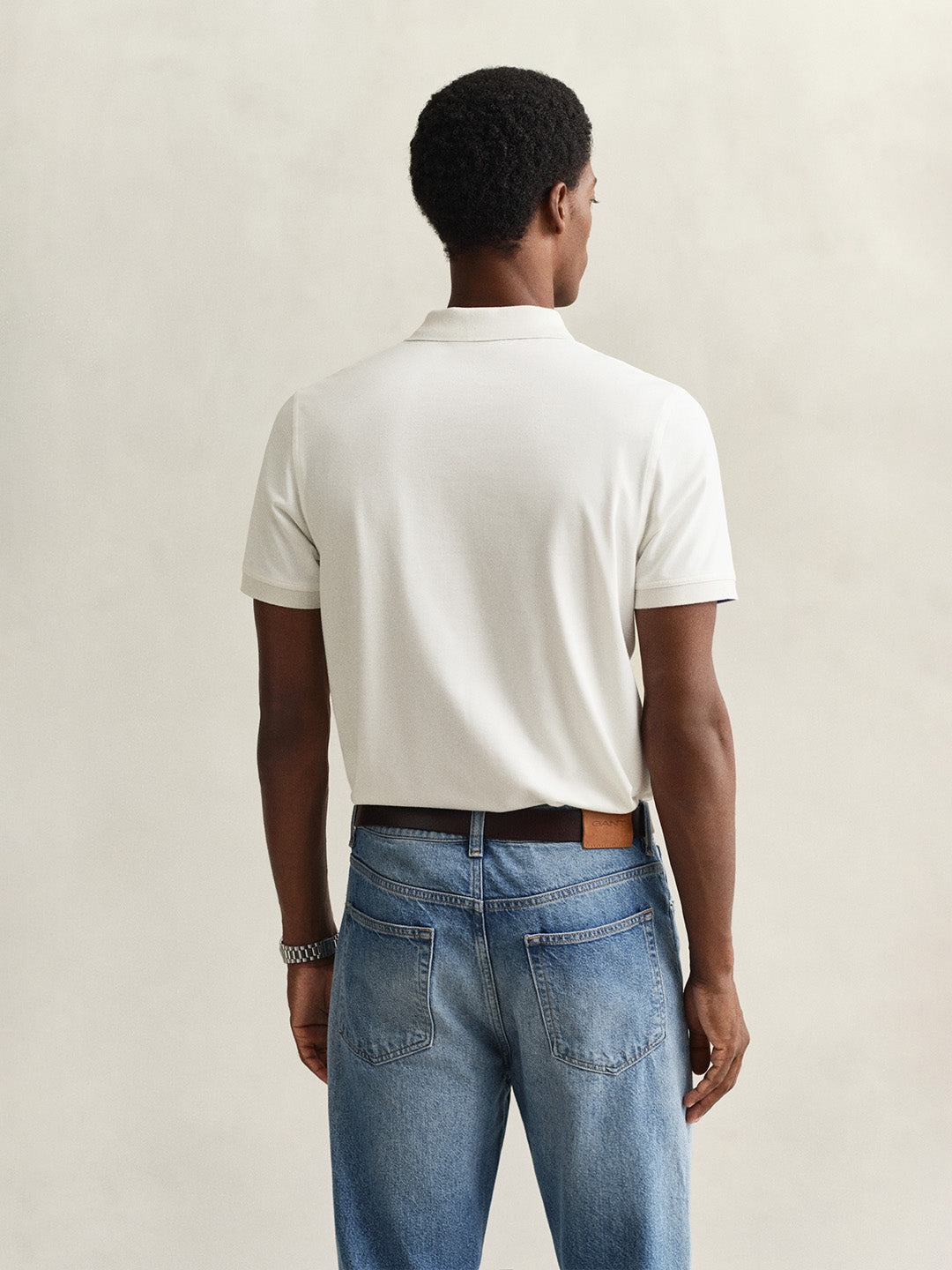 GANT Men White Regular Fit Pique Polo T-Shirt