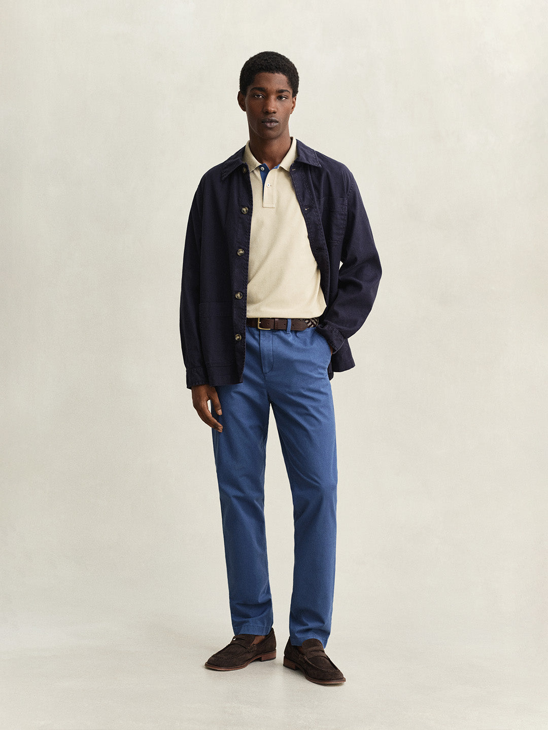 GANT Men Beige Contrast Pique Polo T-Shirt